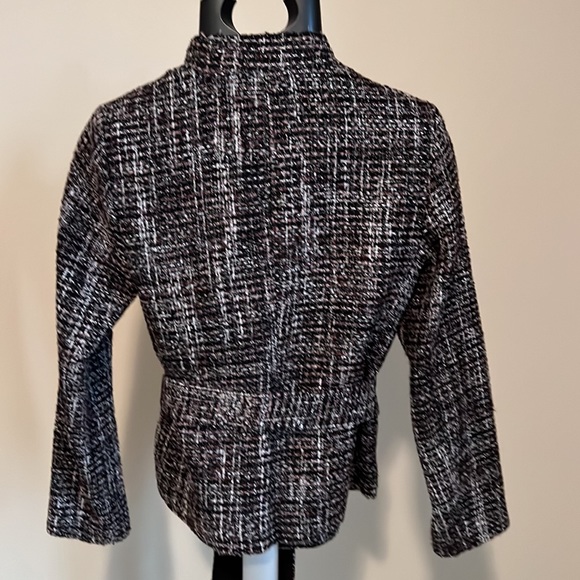 Banana Republic plum and black chenille tweed wrap jacket - Picture 3 of 5
